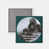 Mountain Gorillas Primate Wildlife Art Magnet (Voorkant / Achterkant)