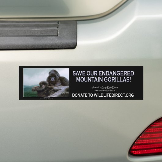 Mountain Gorillas Wildlife Support Bumpersticker (Op auto)