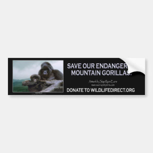 Mountain Gorillas Wildlife Support Bumpersticker
