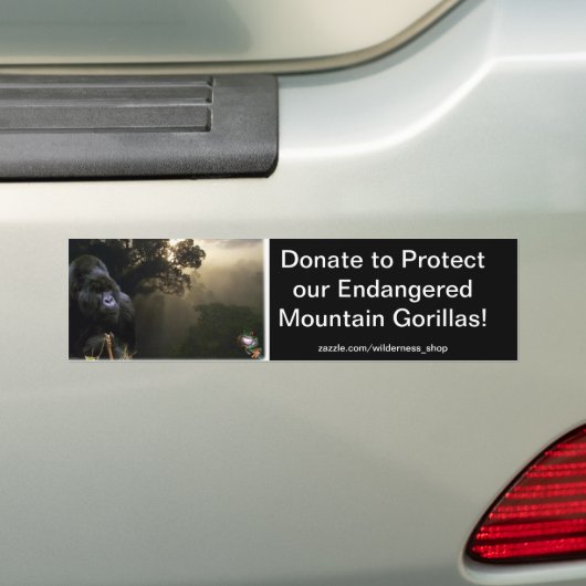 Mountain Gorillas Wildlife Support Bumpersticker (Op auto)