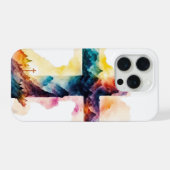 Mountain Grace – Waterverf Kruis iPhone Hoesje (Achterkant horizontaal)