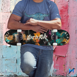 Mountain Graffiti Pop Art - Live to Ride Motto Persoonlijk Skateboard