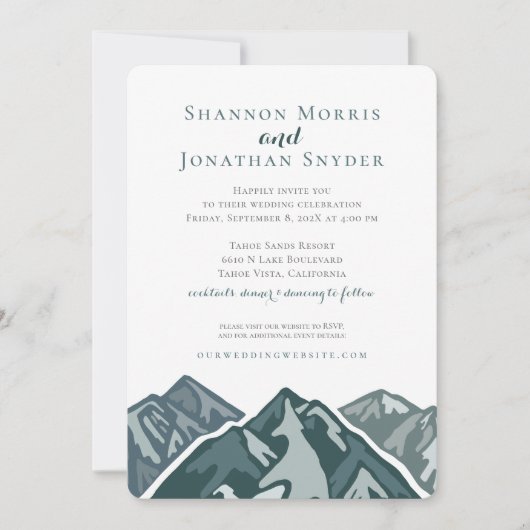 Mountain Graphic bruiloft uitnodiging illustratie (Voorkant)