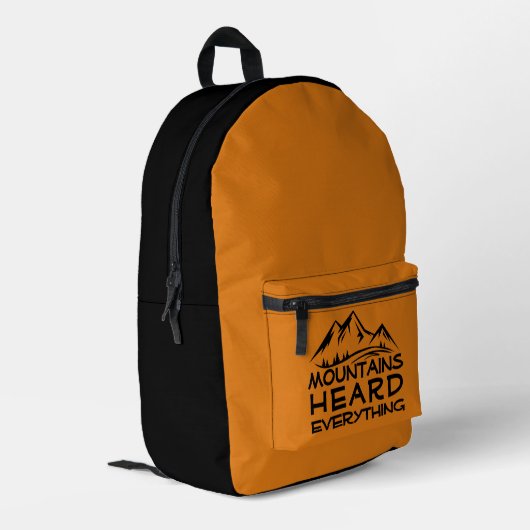 Mountain Graphic Hiking black yellow Backpack Bedrukte Rugzak (Achterkant Hoek Links)