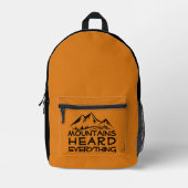 Mountain Graphic Hiking black yellow Backpack Bedrukte Rugzak (Voorkant)