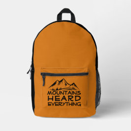 Mountain Graphic Hiking black yellow Backpack Bedrukte Rugzak