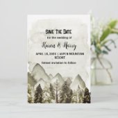 Mountain Green Pine Tree Sla de datum bruiloft kun Kaart (Staand voorkant)