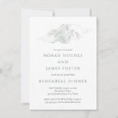 Mountain Green & White Wedding Rehearsal Dinner Kaart (Voorkant)