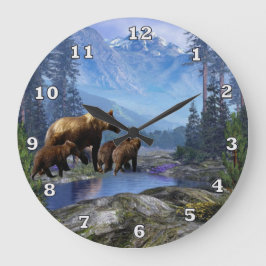 Mountain Grizzlies Animal Wall klok