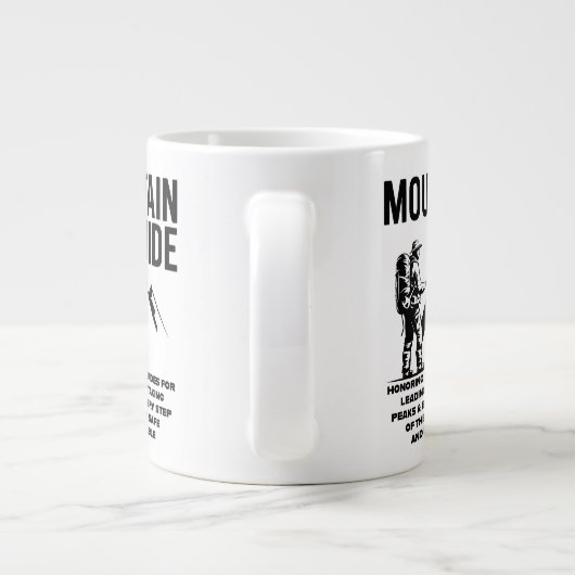 Mountain Guide Hiking Adventure Graphic Design Grote Koffiekop (Achterkant)