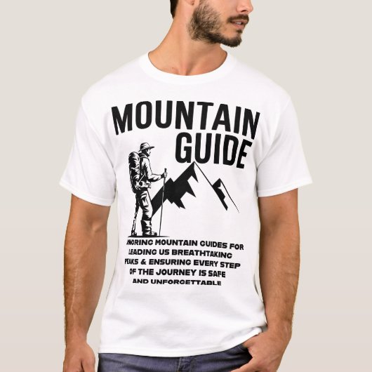 Mountain Guide Hiking Adventure Graphic Design T-shirt (Voorkant)