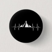 Mountain Heartbeat Ronde Button 3,2 Cm (Voorkant)