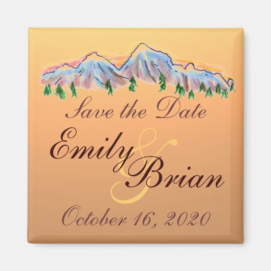 Mountain herfst thema opslaan van de datum magnete magneet (Voorkant)