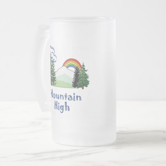 Mountain High Camp Logo Frosted Mok Stein (Voorkant links)
