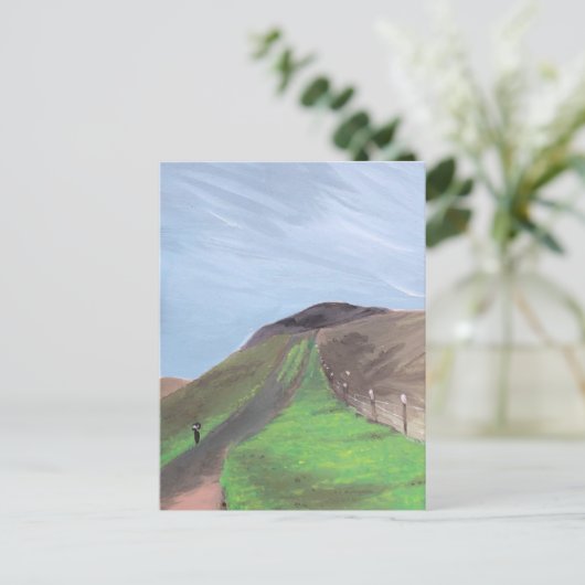 Mountain Hike Schilderij Print Briefkaart (Staand voorkant)