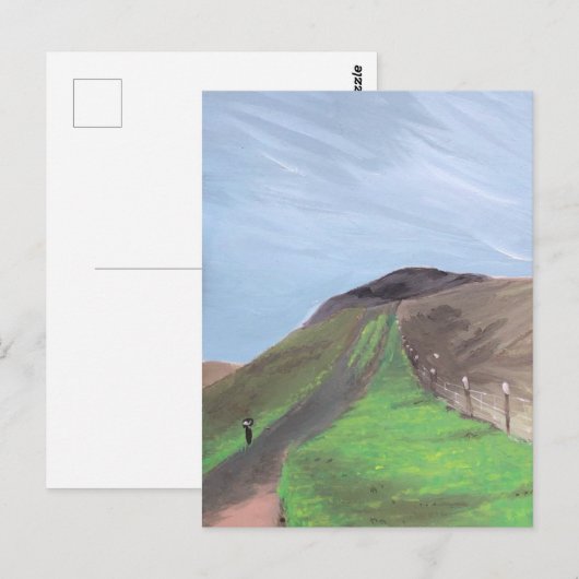Mountain Hike Schilderij Print Briefkaart (Voorkant / Achterkant)