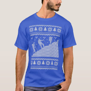 Mountain Hiker Ugly Kerstwandelende Xmas Snow Hik T-shirt