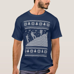 Mountain Hiker Ugly Kerstwandelende Xmas Snow Hik T-shirt