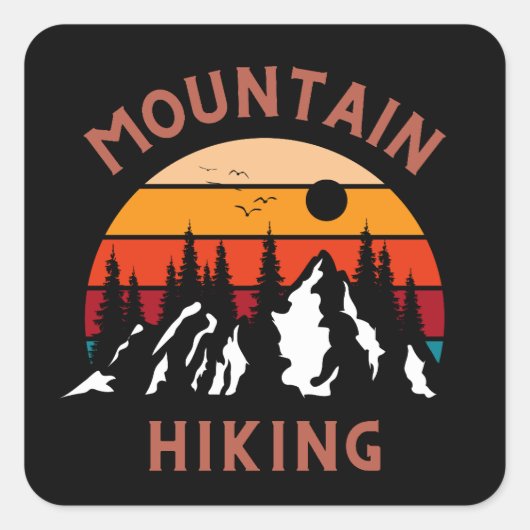 Mountain Hiking Vierkante Sticker (Voorkant)