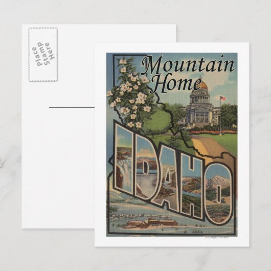 Mountain Home, Idaho - Large Letter Scenes Briefkaart (Voorkant / Achterkant)