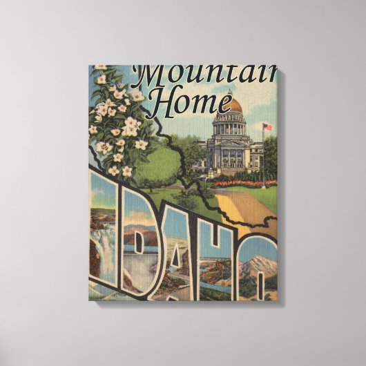 Mountain Home, Idaho - Large Letter Scenes Canvas Afdruk (Voorkant)