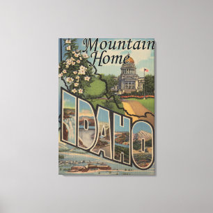 Mountain Home, Idaho - Large Letter Scenes Canvas Afdruk