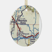 Mountain Home Idaho Map Keramisch Ornament (Rechts)