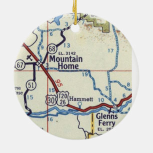 Mountain Home Idaho Map Keramisch Ornament