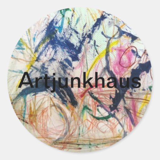 Mountain Horse Abstract Jeff Hankamer Artjunkhaus Ronde Sticker (Voorkant)