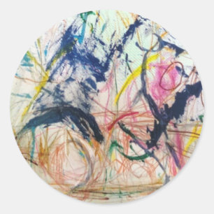 Mountain Horse Abstract Jeff Hankamer Artjunkhaus Ronde Sticker