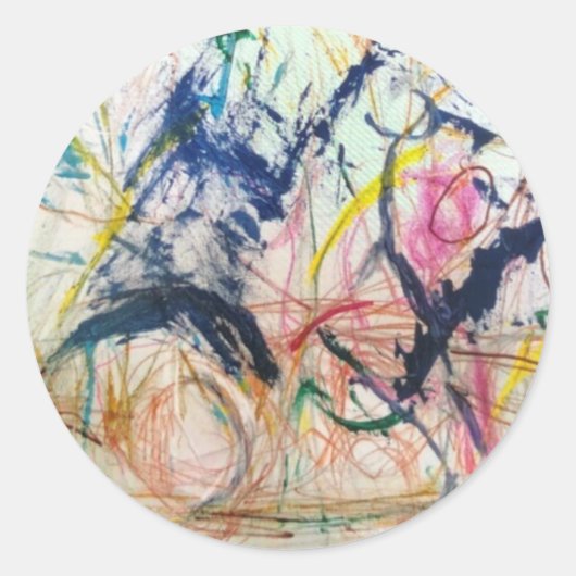 Mountain Horse Abstract Jeff Hankamer Artjunkhaus Ronde Sticker (Voorkant)