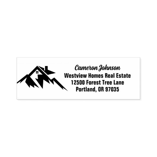 Mountain House Real Estate Company Retouradres Zelfinktende Stempel (Design)