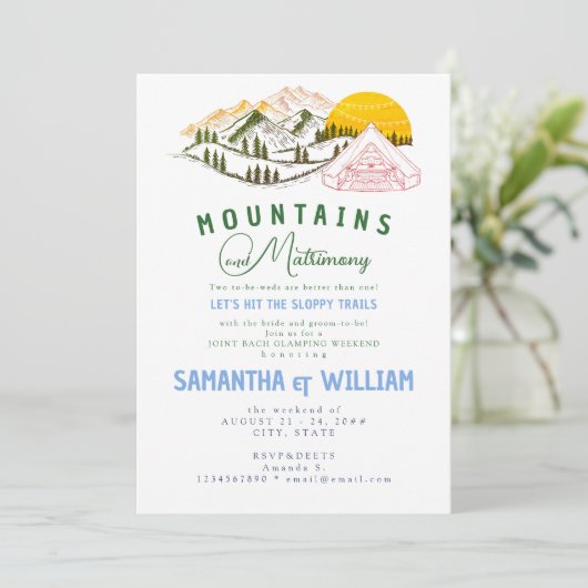 Mountain Huwelijk Sloppy Trail Joint Bach Weekend Kaart (Staand voorkant)