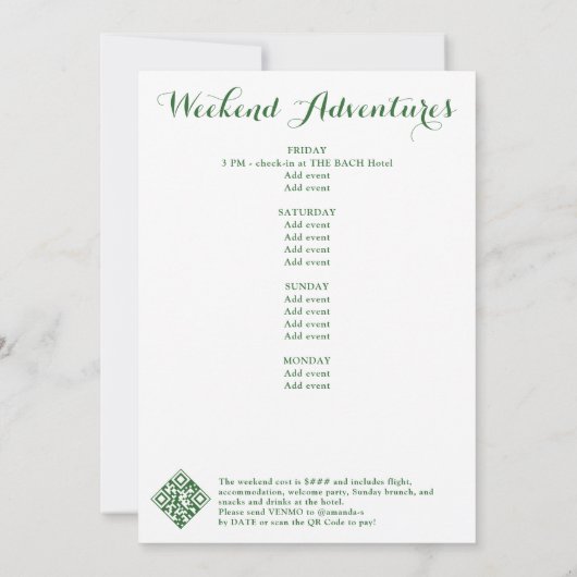 Mountain Huwelijk Sloppy Trail Joint Bach Weekend Kaart (Achterkant)