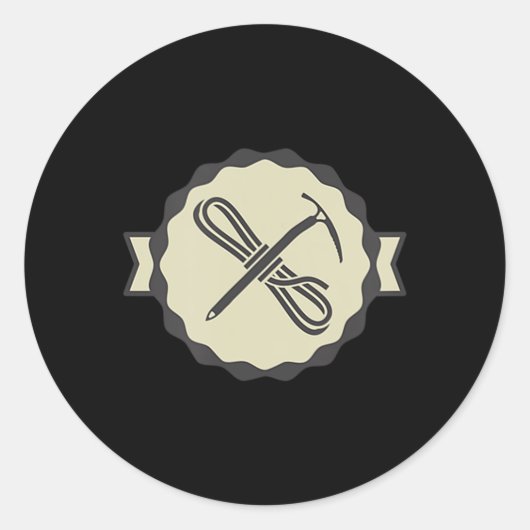 MOUNTAIN ICE CLIMBING ICON Ice Wall Rock Ronde Sticker (Voorkant)