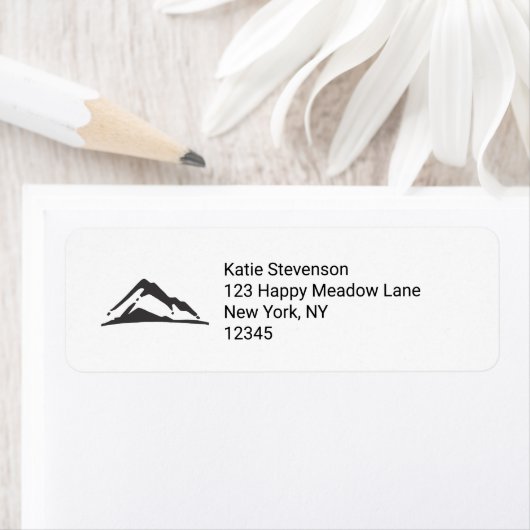 Mountain Illustratie in zwart Etiket (Insitu)