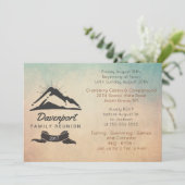 Mountain Illustration Rustic Family Reunion Uitnod Kaart (Staand voorkant)