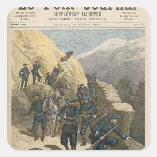 Mountain Infantrymen Vierkante Sticker (Voorkant)