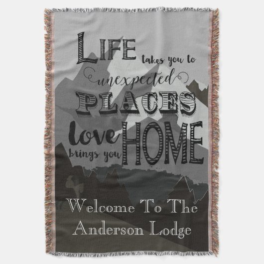 Mountain Inspirationl Quote Life neemt je mee Deken (Voorkant Verticaal)