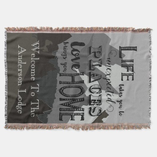 Mountain Inspirationl Quote Life neemt je mee Deken (Voorkant)