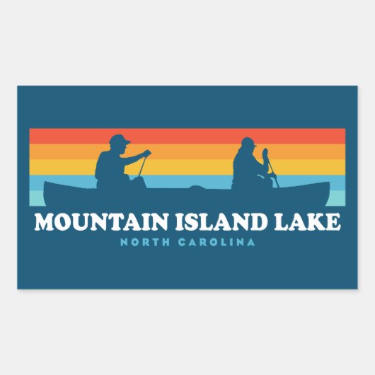 Mountain Island Lake North Carolina Canoe Rechthoekige Sticker (Voorkant)