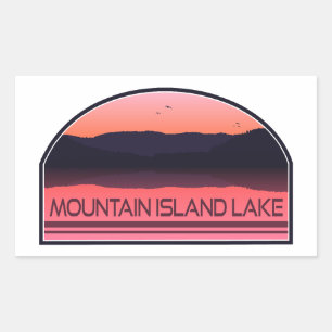 Mountain Island Lake North Carolina Red Sunrise Rechthoekige Sticker