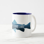 Mountain Island Lake North Carolina Vis Tweekleurige Koffiemok (Voorkant rechts)