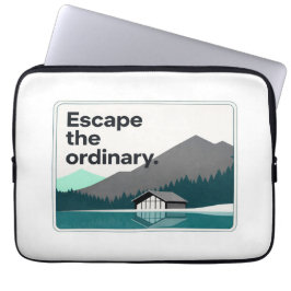 Mountain Lake Adventure Quote Art Laptop Sleeve
