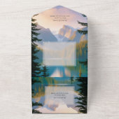 Mountain Lake All in One Wedding Invitation RSVP Uitnodiging (Buitenkant)