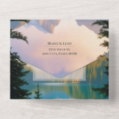 Mountain Lake All in One Wedding Invitation RSVP Uitnodiging (Achterkant)