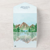 Mountain Lake All in One Wedding Invite All In One Uitnodiging (Buitenkant)