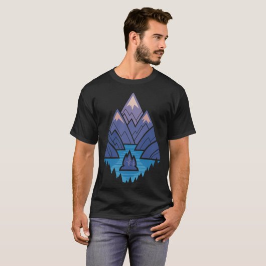 Mountain Lake Blue T-shirt (Voorkant volledig)