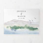 Mountain Lake Bruiloft Tri-Fold Uitnodigingen RSVP (Cover)
