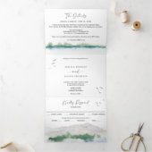 Mountain Lake Bruiloft Tri-Fold Uitnodigingen RSVP (Binnen)